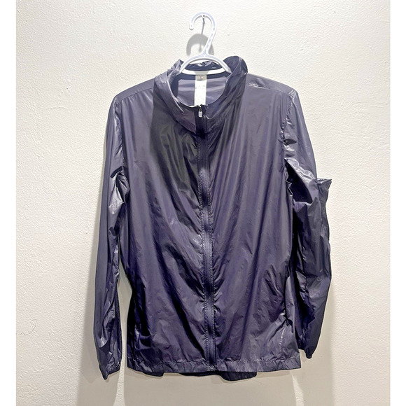 Fabletics Kali Run Jacket Hooded Packable Lightweight Nylon Vent Blue Small - Picture 5 of 12